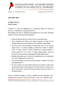 List Otwarty do MZ List Otwarty do MZ - Stowarzyszenie Psoriasis