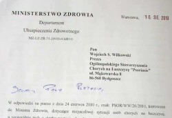 Odpowiedź MZ Odpowiedź Minister Zdrowia na Listo Otwarty
