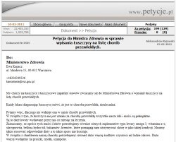 Petycja Petycja - zrzut ekranu
